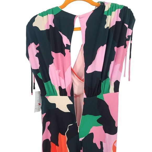 Donna Morgan NWT Ruched Surplice Neck Bodycon Tie Dress Size 6 - Picture 9 of 13